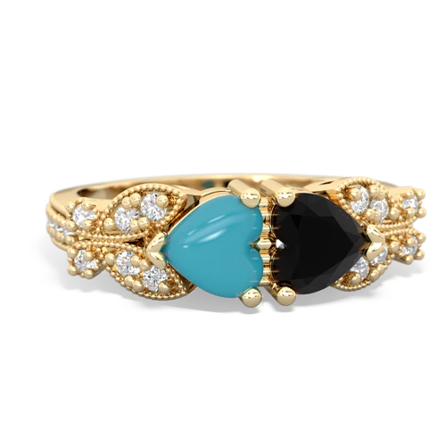 turquoise-onyx keepsake butterfly ring