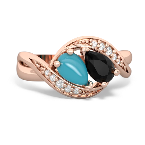 turquoise-onyx keepsake curls ring