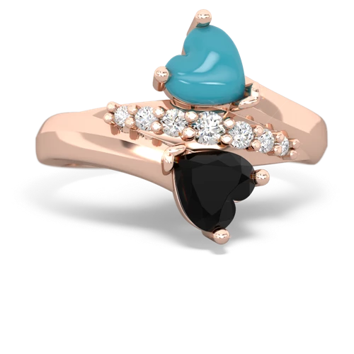 turquoise-onyx modern ring