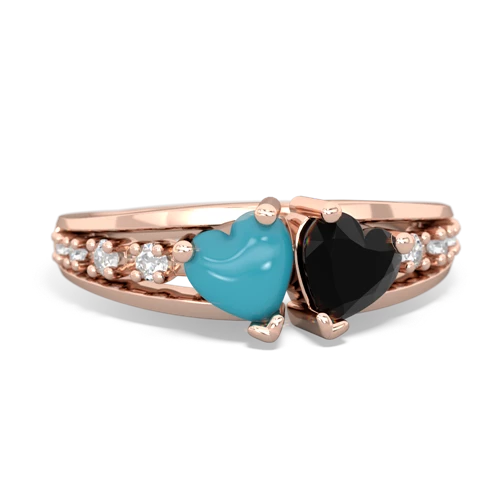 turquoise-onyx modern ring
