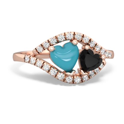 turquoise-onyx mother child ring