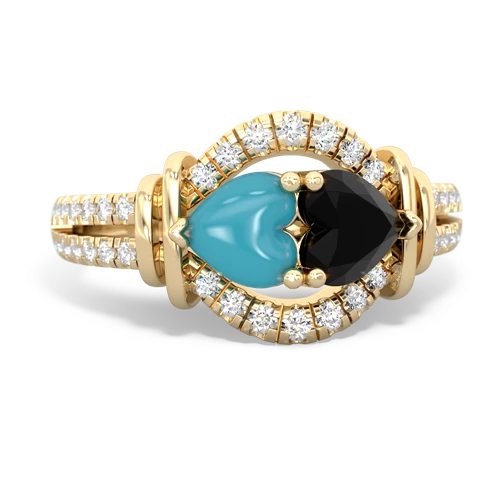 turquoise-onyx pave keepsake ring