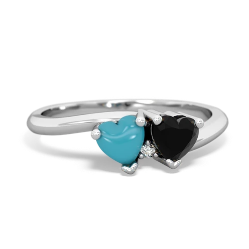 turquoise-onyx sweethearts promise ring