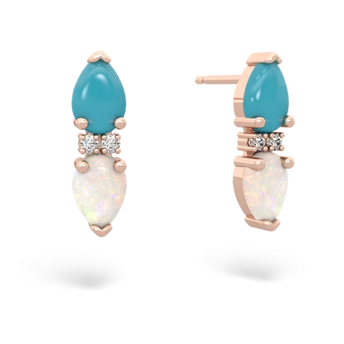 turquoise-opal bowtie earrings