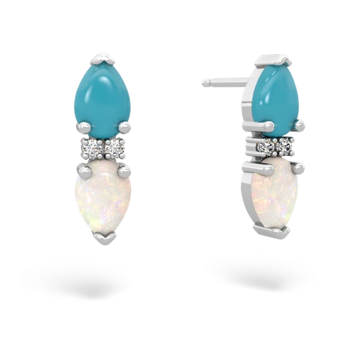 turquoise-opal bowtie earrings