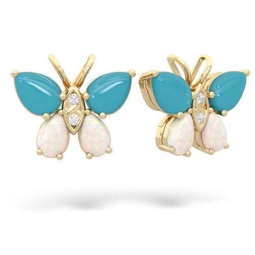 turquoise-opal butterfly earrings