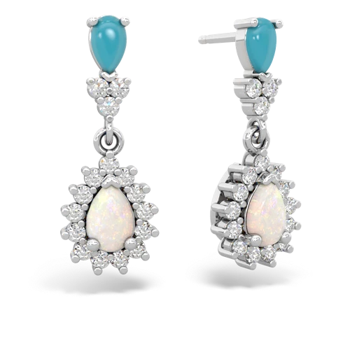 turquoise-opal dangle earrings