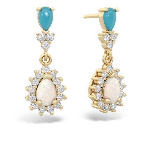turquoise-opal dangle earrings