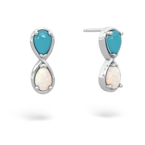 turquoise-opal infinity earrings