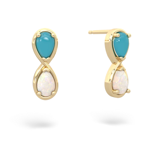 turquoise-opal infinity earrings