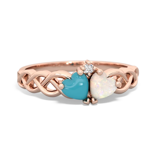 turquoise-opal celtic braid ring