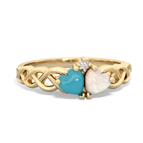 turquoise-opal celtic braid ring