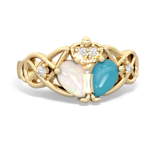 turquoise-opal claddagh ring