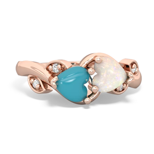 turquoise-opal floral keepsake ring