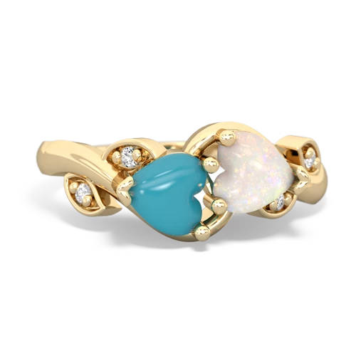 turquoise-opal floral keepsake ring