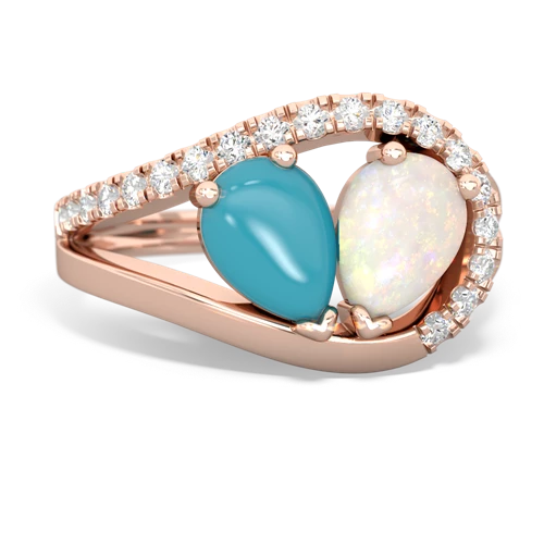 turquoise-opal pave heart ring