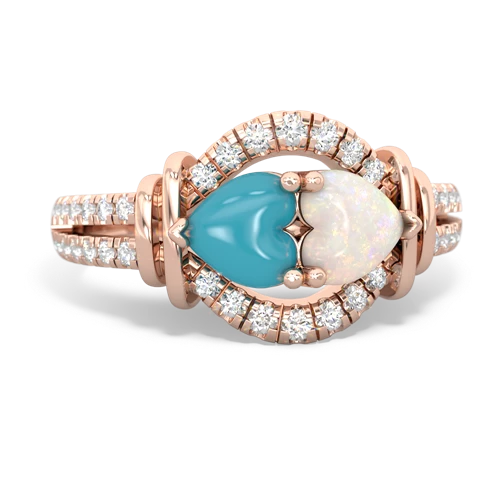 turquoise-opal pave keepsake ring