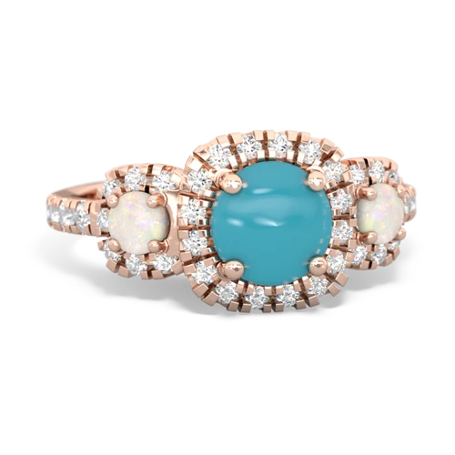 turquoise-opal three stone regal ring