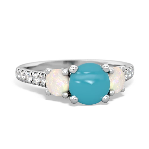 turquoise-opal trellis pave ring