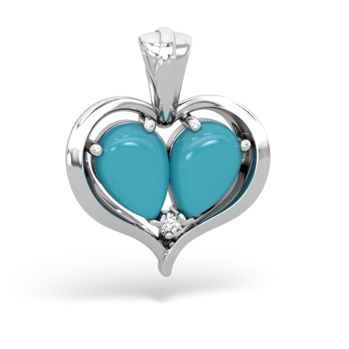 turquoise half heart whole pendant
