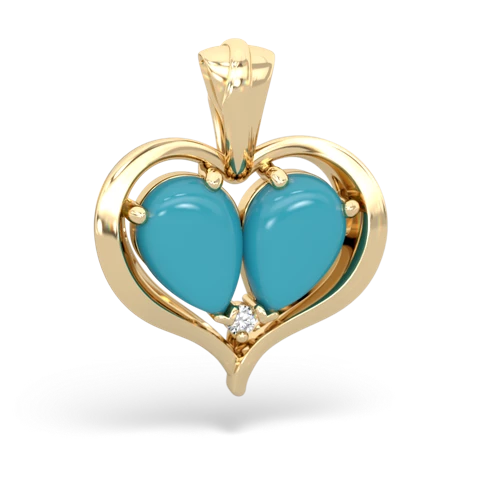 turquoise half heart whole pendant