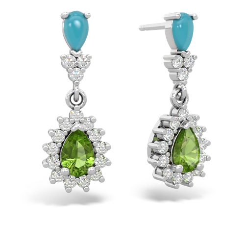 turquoise-peridot dangle earrings