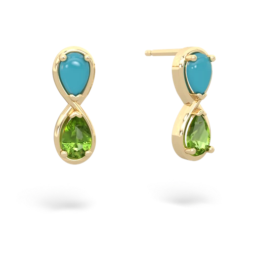 turquoise-peridot infinity earrings