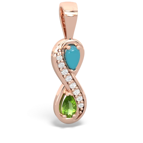 turquoise-peridot keepsake infinity pendant
