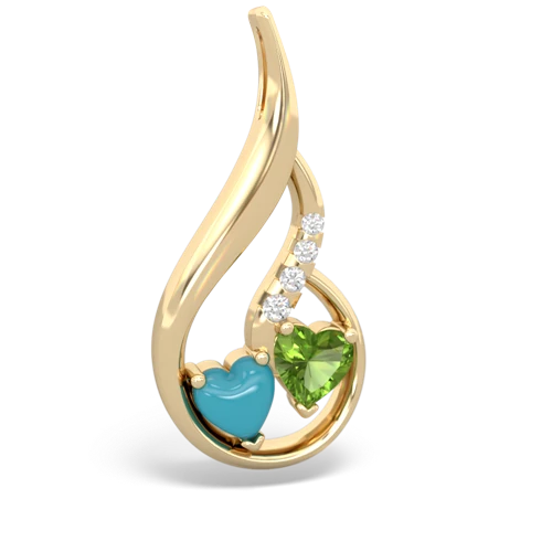 turquoise-peridot keepsake swirl pendant