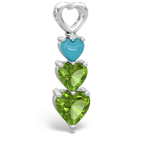 turquoise-peridot three stone pendant