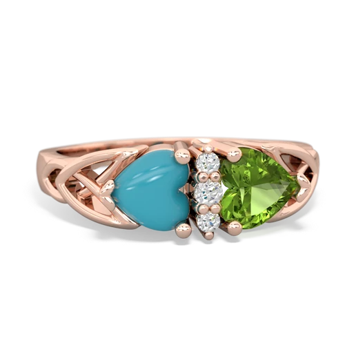 turquoise-peridot celtic ring