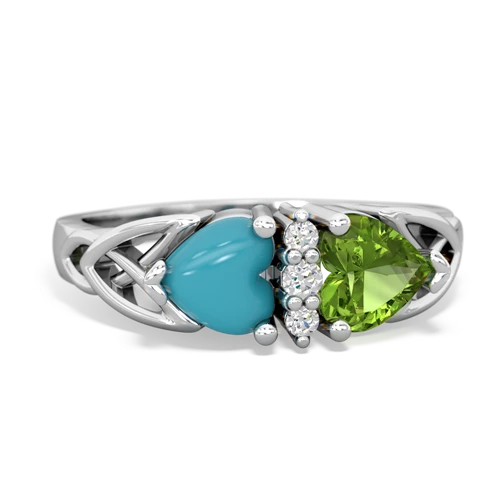 turquoise-peridot celtic ring