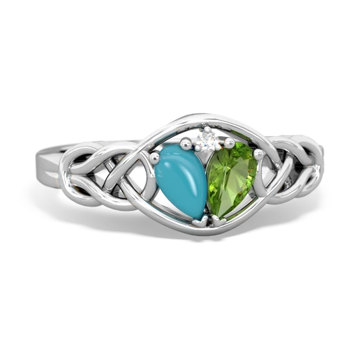 turquoise-peridot celtic knot ring