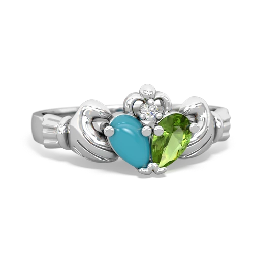 turquoise-peridot claddagh ring