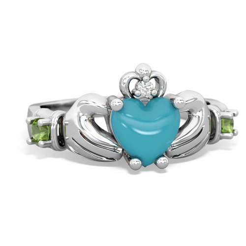 turquoise-peridot claddagh ring