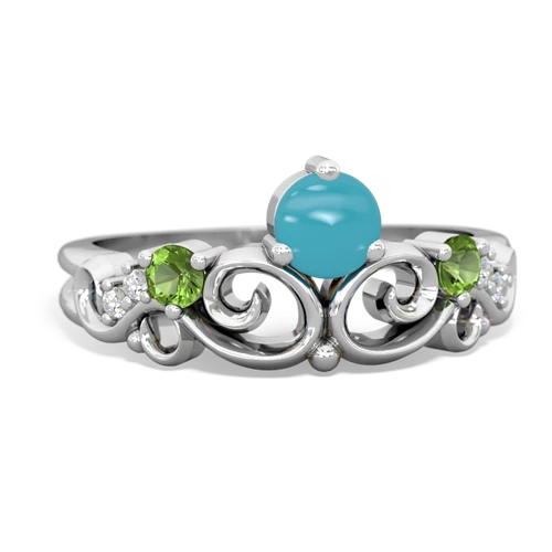 turquoise-peridot crown keepsake ring