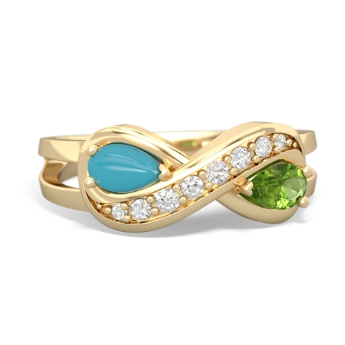 turquoise-peridot diamond infinity ring