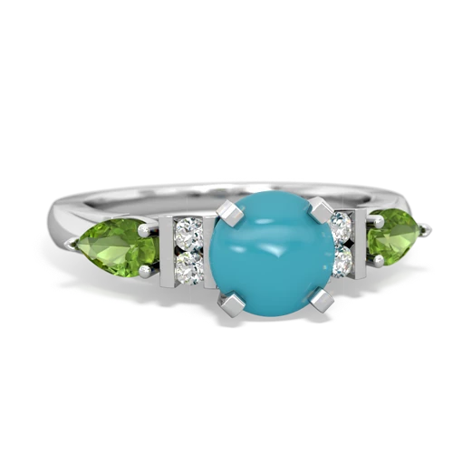 turquoise-peridot engagement ring