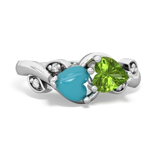 turquoise-peridot floral keepsake ring