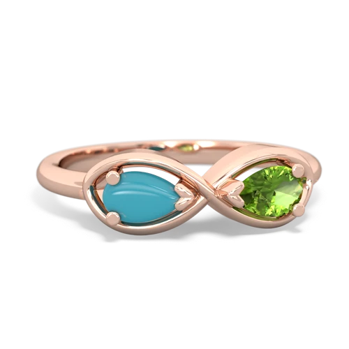 turquoise-peridot infinity ring