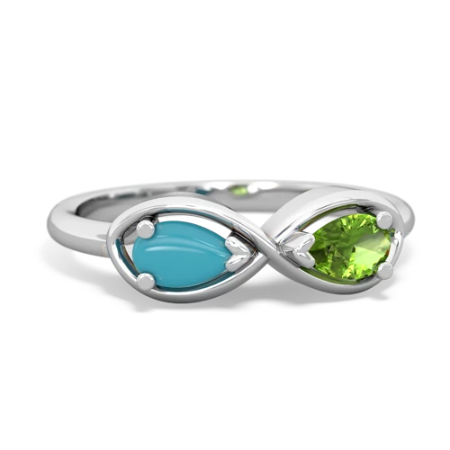 turquoise-peridot infinity ring