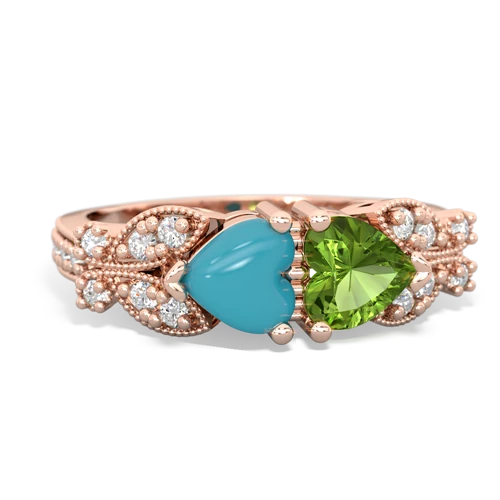 turquoise-peridot keepsake butterfly ring