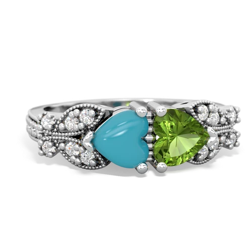 turquoise-peridot keepsake butterfly ring