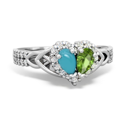 turquoise-peridot keepsake engagement ring