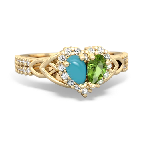 turquoise-peridot keepsake engagement ring