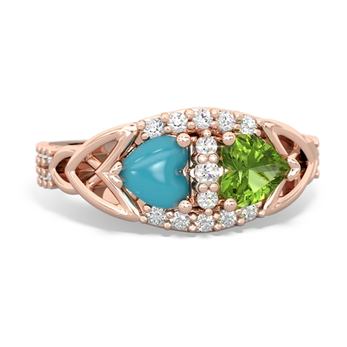 turquoise-peridot keepsake engagement ring