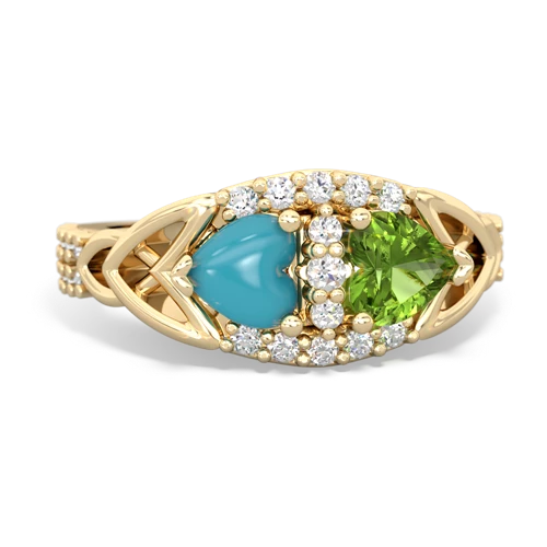 turquoise-peridot keepsake engagement ring