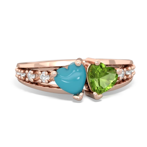 turquoise-peridot modern ring