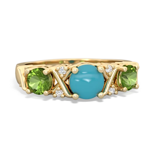 turquoise-peridot timeless ring