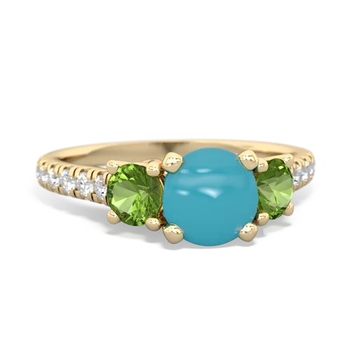 turquoise-peridot trellis pave ring